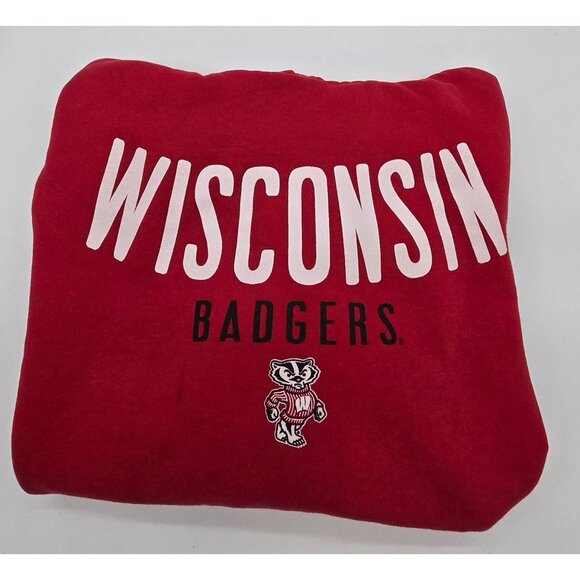 Vintage Wisconsin Badgers Red Hoodie Sweatshirt M By Jansport NCAA - Picture 2 of 7